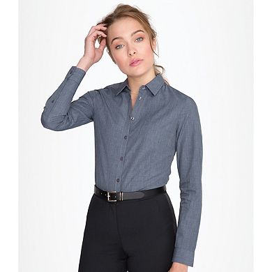 Russell Collection Ladies/Womens Long Sleeve Shirt