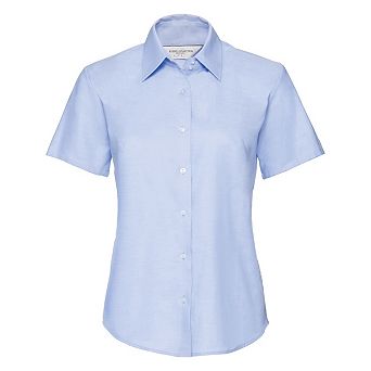 Russell Collection Ladies/Womens Short Sleeve Easy Care Oxford Shirt