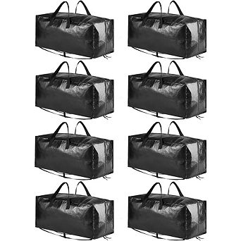 Great Ambitions 8-Pack Heavy Duty Moving Bags with Backpack Straps & Handles, Large Storage Totes