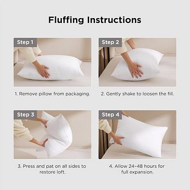 Queen 2-Pack Down Alternative Bed Pillows - Hotel Quality Soft Support for Side & Back Sleepers