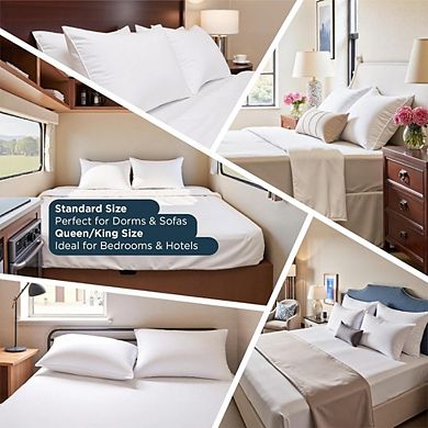 Queen 2-Pack Down Alternative Bed Pillows - Hotel Quality Soft Support for Side & Back Sleepers