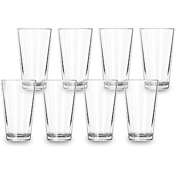 16oz Beer Pint Glasses, Drinking Glasses Set of 8 Highball Glasses Water Cups for Cold Beverages