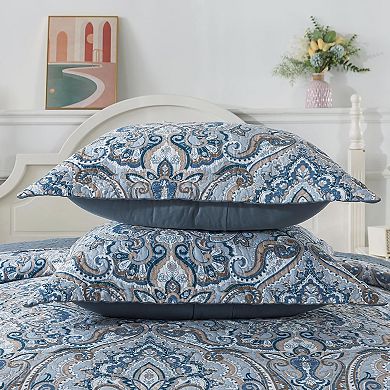 Queen Quilt Bedding Set, Cotton Bedspread Coverlet Lightweight, Crown Gray Oversized Comforter