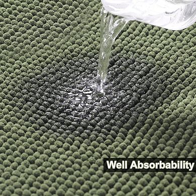 Bathroom Rugs Sets 3 Piece, Non-Slip Chenille Bath Rug - Ultra Soft, Super Absorbent Bath Mat