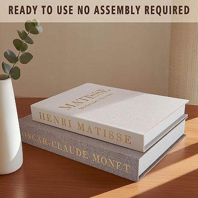 Decorative Books,Coffee Table Decor with Linen Coffee Table White Bookshelf Home Decor