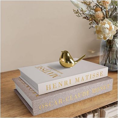 Decorative Books,Coffee Table Decor with Linen Coffee Table White Bookshelf Home Decor