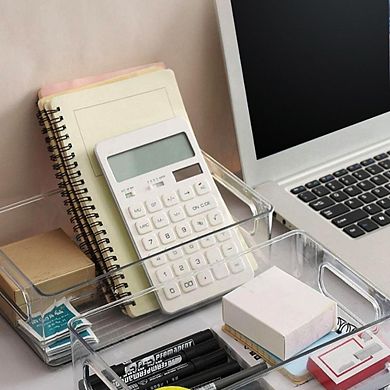 Great Ambitions Clear Plastic Storage Bins for Pantry, Kitchen, Fridge & Bathroom Organizing 4pk