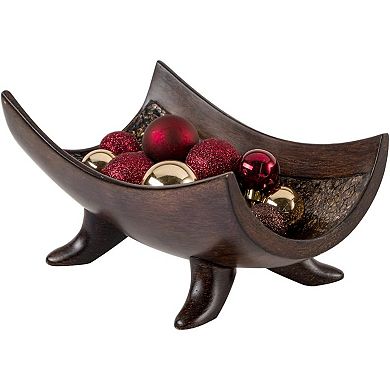 Brown Decorative Bowl for Home Decor - Dining Room Centerpiece - Coffee Table Decor 10" Resin Bowl