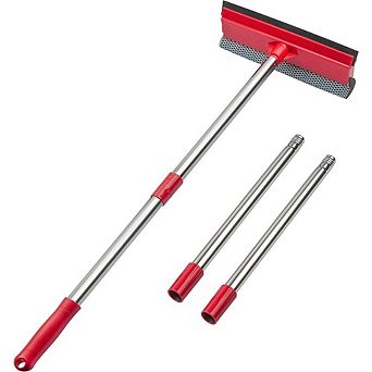 Great Ambitions Standard 2-in-1 Window Squeegee, 55" Pole for High Outdoor & Car Glass Cleaning