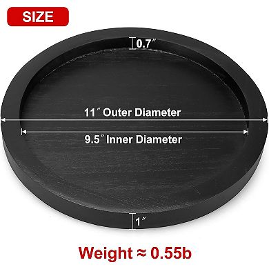 Round Decorative Tray for Coffee Dining Table Countertop Small Wooden Serving Trays Farmhouse