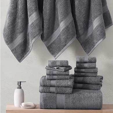 Cotton Luxury Bath Towel Set - 16 Pieces - Highly Absorbent - 4 Bath, 8 Washcloths, 4 Hand Towels