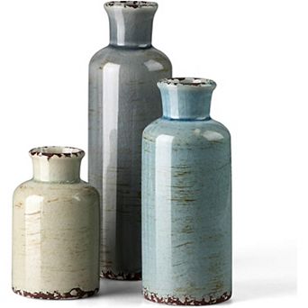 Ceramic Vase Set of 3, Small Flower Vases for Home Decoration, Modern Farmhouse Decor