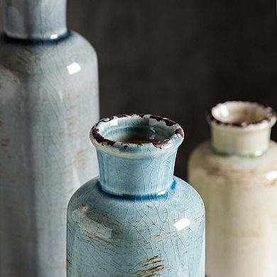 Ceramic Vase Set of 3, Small Flower Vases for Home Decoration, Modern Farmhouse Decor