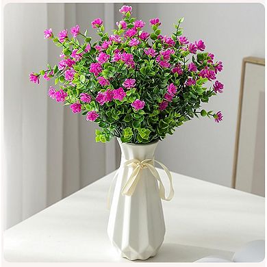 Origami Ceramic Vase with Ribbon, 7.9" H, Artistic Design Flower Vase Geometrical Style
