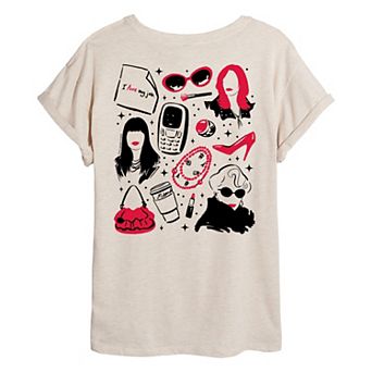 Juniors' The Devil Wears Prada Icon Grid Oversized Tee