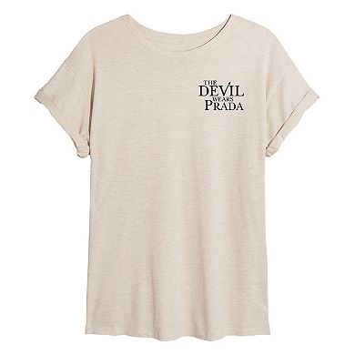 Juniors' The Devil Wears Prada Icon Grid Oversized Tee