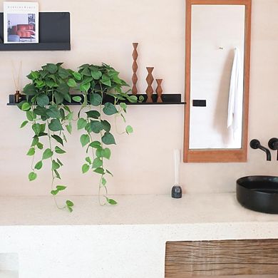 Great Ambitions Realistic Fake Hanging Pothos Plant: 33" Long, 2 Silk Vine Vines