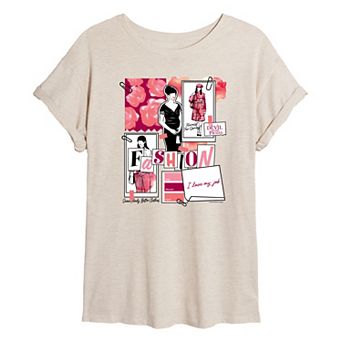 Juniors' The Devil Wears Prada Fashion Sketchbook Oversized Tee
