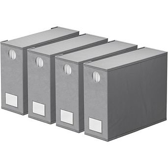 Great Ambitions 4-Pack Foldable Bed Sheet Organizers, XL Linen Closet Storage for Queen & King