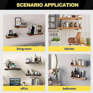 Great Ambitions 12 Pack 10" Black Hidden L Shelf Brackets, Industrial Floating Shelf Supports