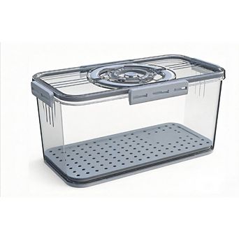 Great Ambitions Airtight Bread Box with Lid, Handle & Time Tracker for Countertop Storage,Grey