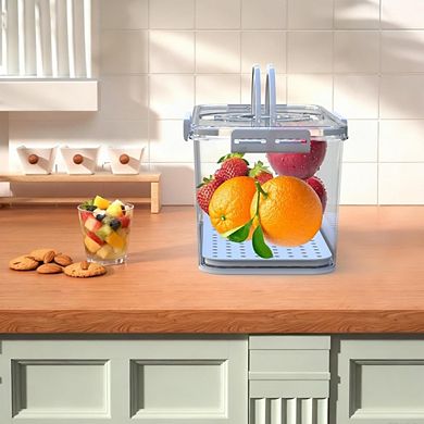 Great Ambitions Airtight Bread Box with Lid, Handle & Time Tracker for Countertop Storage,Grey