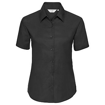 Russell Collection Womens/Ladies Oxford Short-Sleeved Shirt