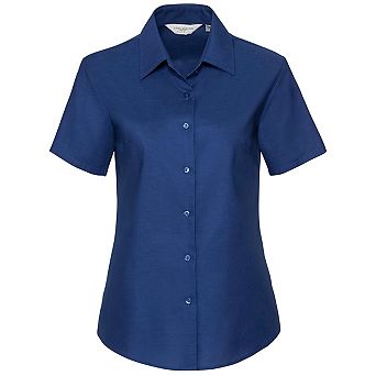 Russell Collection Womens/Ladies Oxford Short-Sleeved Shirt