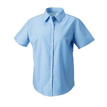 Russell Collection Womens/Ladies Oxford Short-Sleeved Shirt