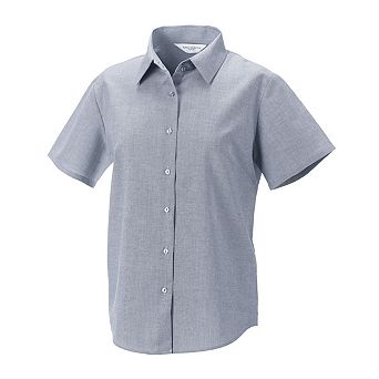 Russell Collection Womens/Ladies Oxford Short-Sleeved Shirt