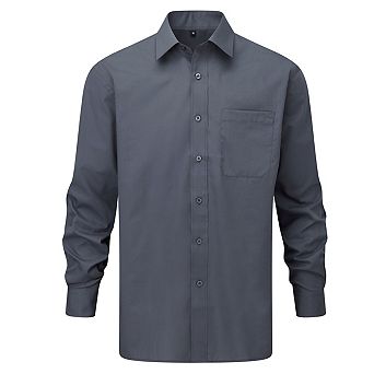 Russell Collection Womens/Ladies Poplin Long-Sleeved Shirt