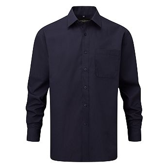 Russell Collection Womens/Ladies Poplin Long-Sleeved Shirt