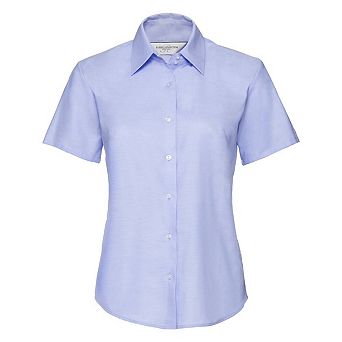 Russell Collection Womens/Ladies Oxford Short-Sleeved Shirt
