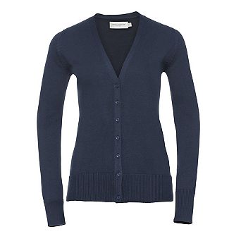 Russell Collection Womens/Ladies Deep V Cardigan