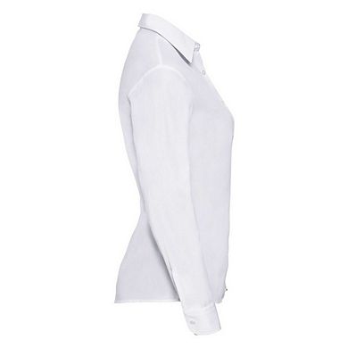 Russell Collection Womens/Ladies Poplin Easy-Care Long-Sleeved Formal Shirt