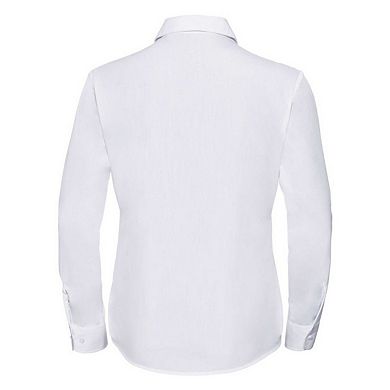 Russell Collection Womens/Ladies Poplin Easy-Care Long-Sleeved Formal Shirt
