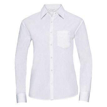Russell Collection Womens/Ladies Poplin Easy-Care Long-Sleeved Formal Shirt