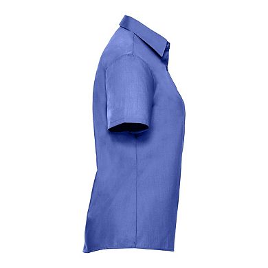 Russell Collection Womens/Ladies Poplin Easy-Care Short-Sleeved Shirt