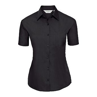Russell Collection Womens/Ladies Poplin Easy-Care Short-Sleeved Shirt