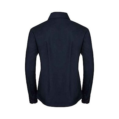 Russell Collection Womens/Ladies Oxford Long-Sleeved Shirt