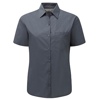 Russell Collection Womens/Ladies Poplin Easy-Care Short-Sleeved Formal Shirt