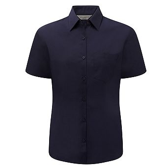 Russell Collection Womens/Ladies Poplin Easy-Care Short-Sleeved Formal Shirt