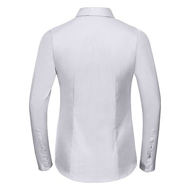 Russell Collection Womens/Ladies Herringbone Long-Sleeved Shirt