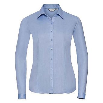 Russell Collection Womens/Ladies Herringbone Long-Sleeved Formal Shirt