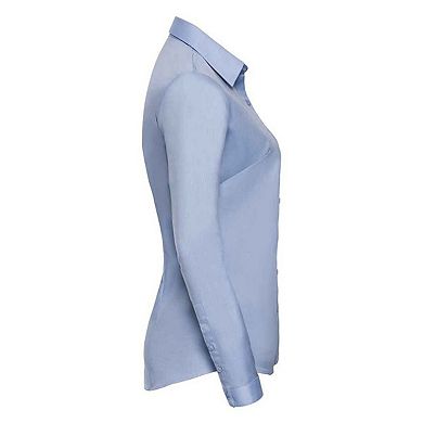 Russell Collection Womens/Ladies Herringbone Long-Sleeved Formal Shirt