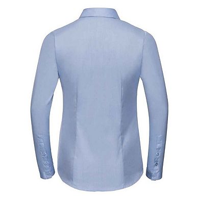 Russell Collection Womens/Ladies Herringbone Long-Sleeved Formal Shirt