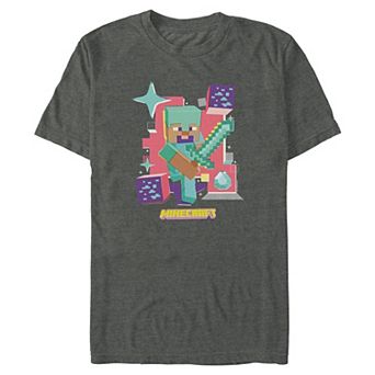 Big & Tall Minecraft Warrior Steve Graphic Tee