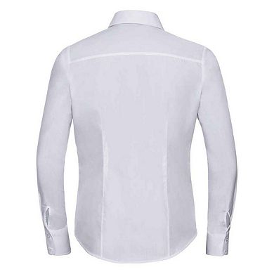 Russell Collection Womens/Ladies Poplin Fitted Long-Sleeved Formal Shirt