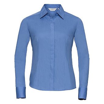 Russell Collection Womens/Ladies Poplin Fitted Long-Sleeved Formal Shirt
