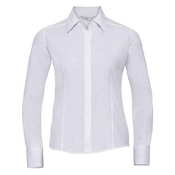 Russell Collection Womens/Ladies Poplin Fitted Long-Sleeved Formal Shirt